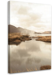 Obraz na płótnie, Parujące jezioro 60x90