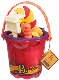 Czerwone wiaderko z zestawem akcesoriów, BX1331-B.Toys, zabawki