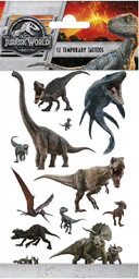 Tatuaże zmywalne Jurassic World - 12 szt.