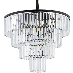 Nowodvorski Kryształowy żyrandol glamour Cristal 7614 przezroczysty czarny