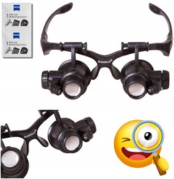 Okulary powiększające 25x z Led, lupa nagłowna, jubilerska