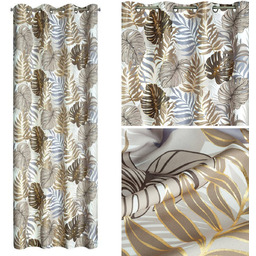 Zasłona 140 x 250 Dekoracyjna Korfu Przelotki Brąz