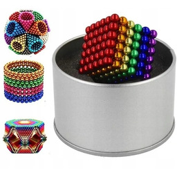 Kulki Magnetyczne 5 mm duże 216 szt Tęcza