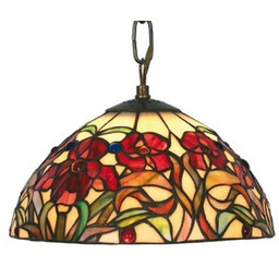 Artistar Lampa wisząca tiffany ELINE, możliwość ściemniania, brązowy
