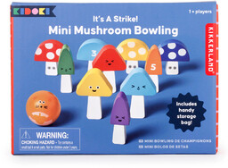 Drewniane kręgle grzybki Kikkerland KIDOKI Mini Mushroom Bowling