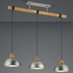 Trio Leuchten Industrialna lampa wisząca stalowa 3-światłowa -