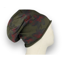Czapka damska Beanie włoska cienka smerfetka bawełna zielona