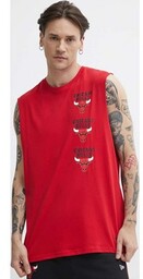 New Era t-shirt bawełniany męski kolor czerwony CHICAGO