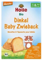 HOLLE Sucharki orkiszowe pełnoziarniste dla niemowląt, 200g
