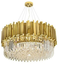 Lampa wisząca IMPERIAL GOLD 80 - stal, kryształ