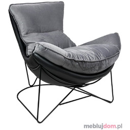 Fotel OTILIA STAND VELVET Czarno-szary