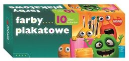 Farby plakatowe ekonomiczne 10 kolorów 20 ml Mona