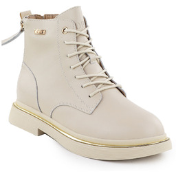 Skórzane botki damskie workery beżowe Goe SS2N4100