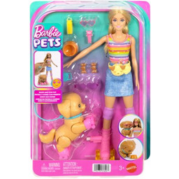 Lalka Barbie Pets Jazda na wrotkach Blondynka JMJ44