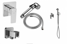 Zestaw bateria podtynkowa+rączka bidetowa,wąż 125 cm chrom,PARMA