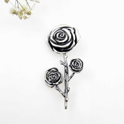 Broszka srebrna artystyczna z różami handmade