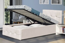 Łóżko tapicerowane z pojemnikiem NEAPOL (SFG004), materac 90x200