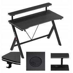 Biurko Gamingowe z nadstawką Huzaro Hero 1.9 Black
