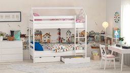 Łóżko piętrowe dla dzieci domek Damiano