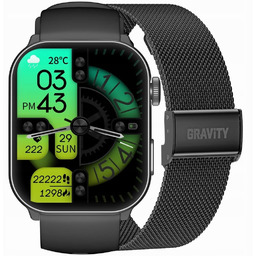Smartwatch Męski Gravity GT28-1 Pasek Bransoleta Czarny