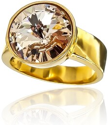 Kryształy Piękny Pierścionek Light Silk Paris Gold Złote