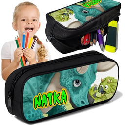 Piórnik personalizowany GIGANTOZAUR DINOZAURY nadruk imienia ksywki -