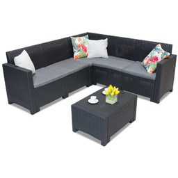 Narożnik technorattanowy Nebraska Corner 5 antracytowy Bica