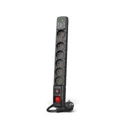 Acar S6 USB-A USB-C 6 gniazd 5m Czarny