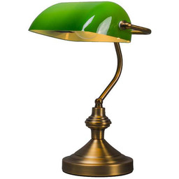 QAZQA Inteligentna klasyczna lampa stołowa brązowa z zielonym