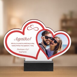 Drewniana statuetka z nadrukiem dla niej na walentynki