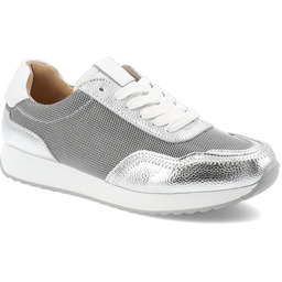 S.Barski Srebrne Sneakersy Eleganckie Obuwie Damskie