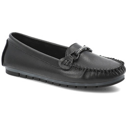 S.Barski Czarne Mokasyny Wygodne Obuwie Damskie