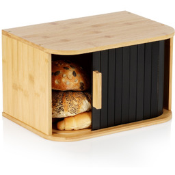Chlebak bambusowy czarny 33x23x20 cm