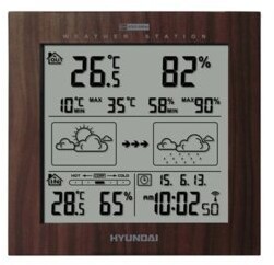 Stacja meteo HYUNDAI WS2244W kalendarz budzik wilgotność kolor