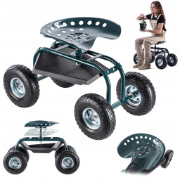 Krzesło Ogrodowe Na Kółkach Siedzisko Stołek Ogrodu Schowek