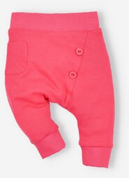 Czerwone spodnie niemowlęce z bawełny organicznej dla dziewczynki