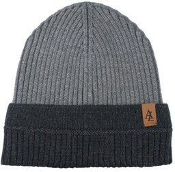 Jesienno-Zimowa Czapka (beanie) Alties - Popiel z Grafitem