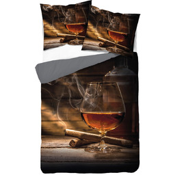 Pościel satynowa z mikrowłókna cygara i whisky SJF-17