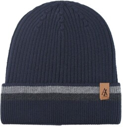 Jesienno-Zimowa Czapka (beanie) Alties - Granatowa z Paskiem