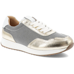 S.Barski Złote Sneakersy Stylowe Obuwie Damskie