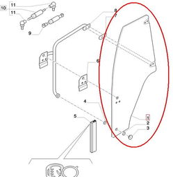 SZYBA DRZWI PRAWA NEW HOLLAND CASE 87620223