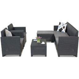 Komplet mebli wypoczynkowych z technorattanu Nebraska Relax Corner