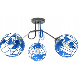 Lampa sufitowa plafon żyrandol Kula niebieski Globus atramentowy
