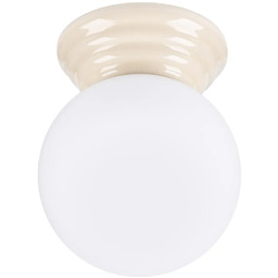 Lumes Beżowy szklany plafon z okrąglym kloszem M165-Weskom