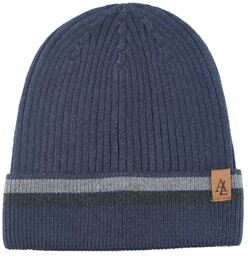 Jesienno-Zimowa Czapka (beanie) Alties - Ciemnoniebieska z Paskiem