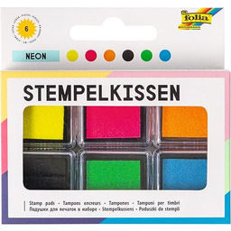 folia Neonowy zestaw poduszek do stempli, 6 poduszek