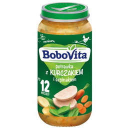 BoboVita Potrawka z kurczakiem i szpinakiem po 12