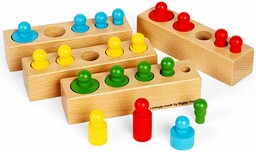 Drewniane odważniki sorter Montessori Kolory i wielkości Bogjigs
