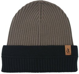 Jesienno-Zimowa Czapka (beanie) Alties - Beżowa z Czernią