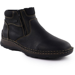 Skórzane trzewiki męskie na suwak czarne Rieker 05362-00